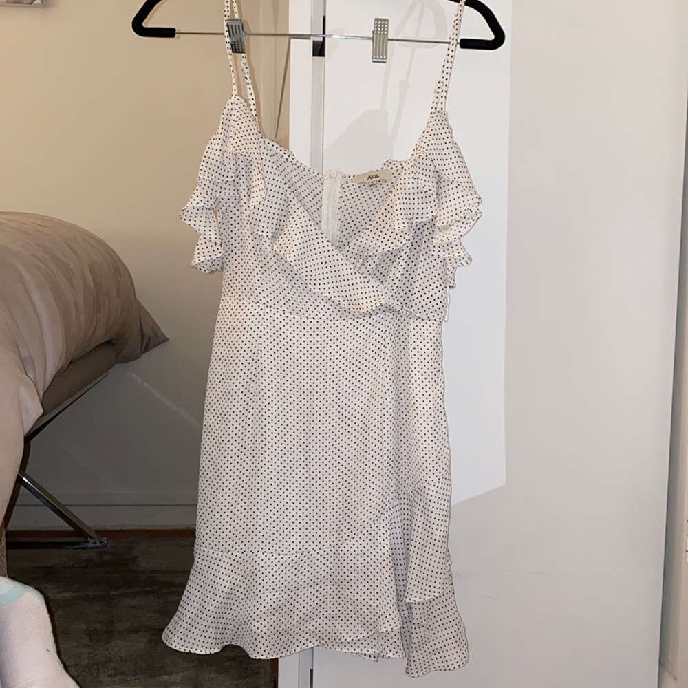 Ava. Black and white polka dot dress